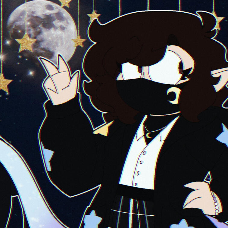 Moonlit Demon at Night